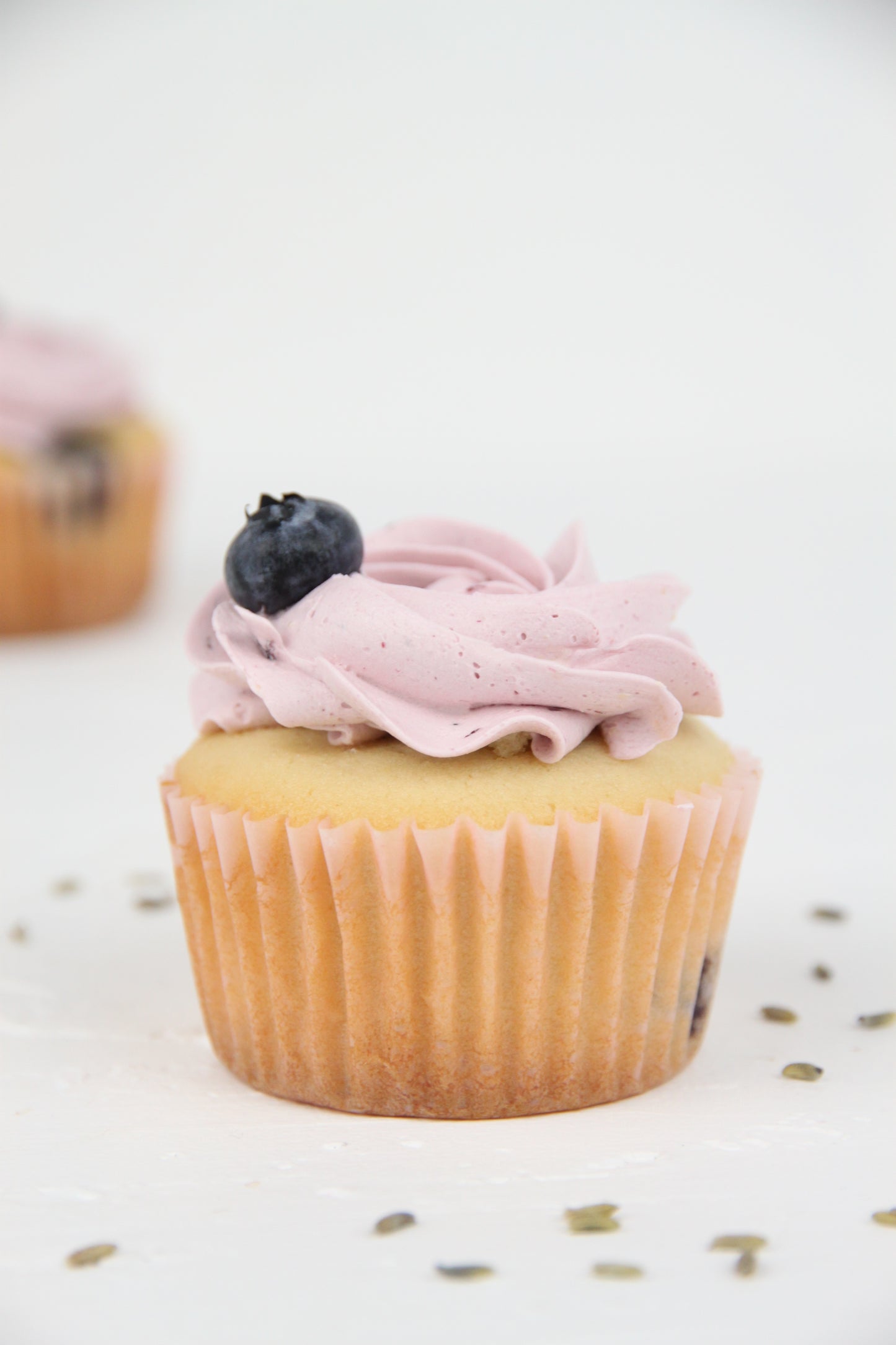 Vegan Lemon Lavender Blueberry Cupcakes